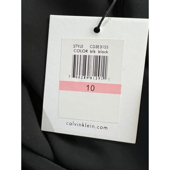 CALVIN KLEIN WOMENS SIZE 10 SEQUIN KNIT YOKE CAP SLEEVE SHIFT DRESS BLACK NEW - Picture 10 of 12